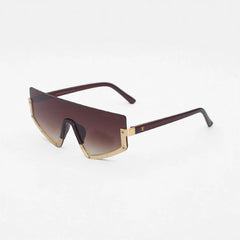 Brown-Halfrim-Metal-Oversize-Onepiece-Sunglasses