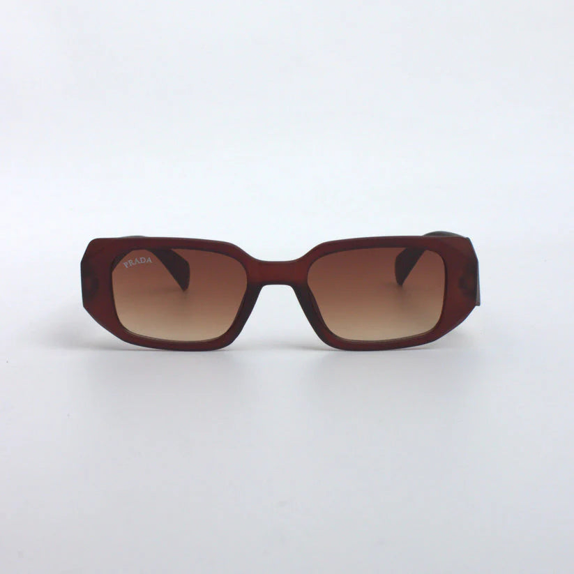 Brown-Matte-Geometric-Sunglasses