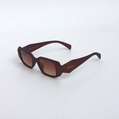 Brown-Matte-Geometric-Sunglasses