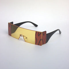 Yellow-Oversize-Rectangular-Rimless-Funky-Sunglasses